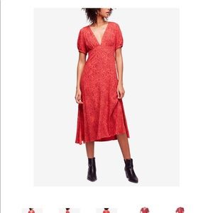 Free people, midi dress, buttons on the side, size 8